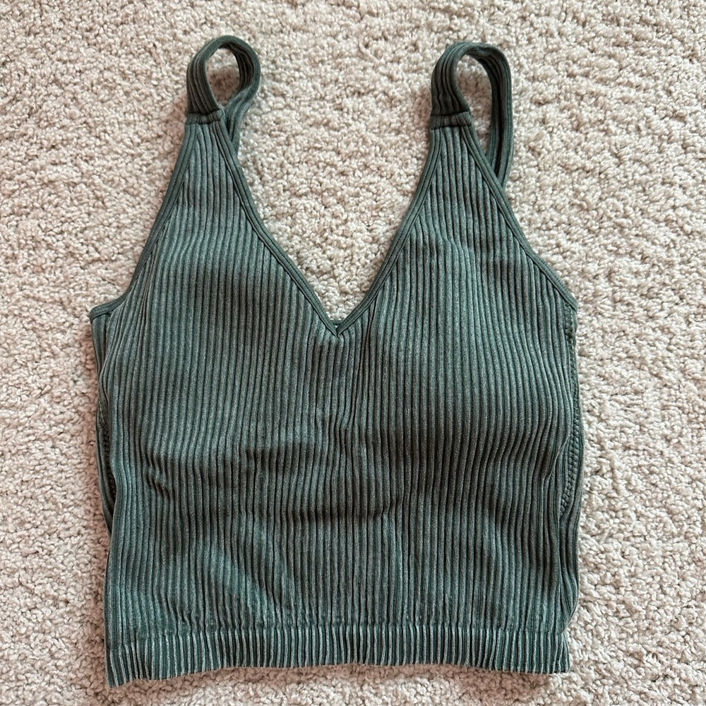 Dry Goods Forest Green Ribbed Tank Top
